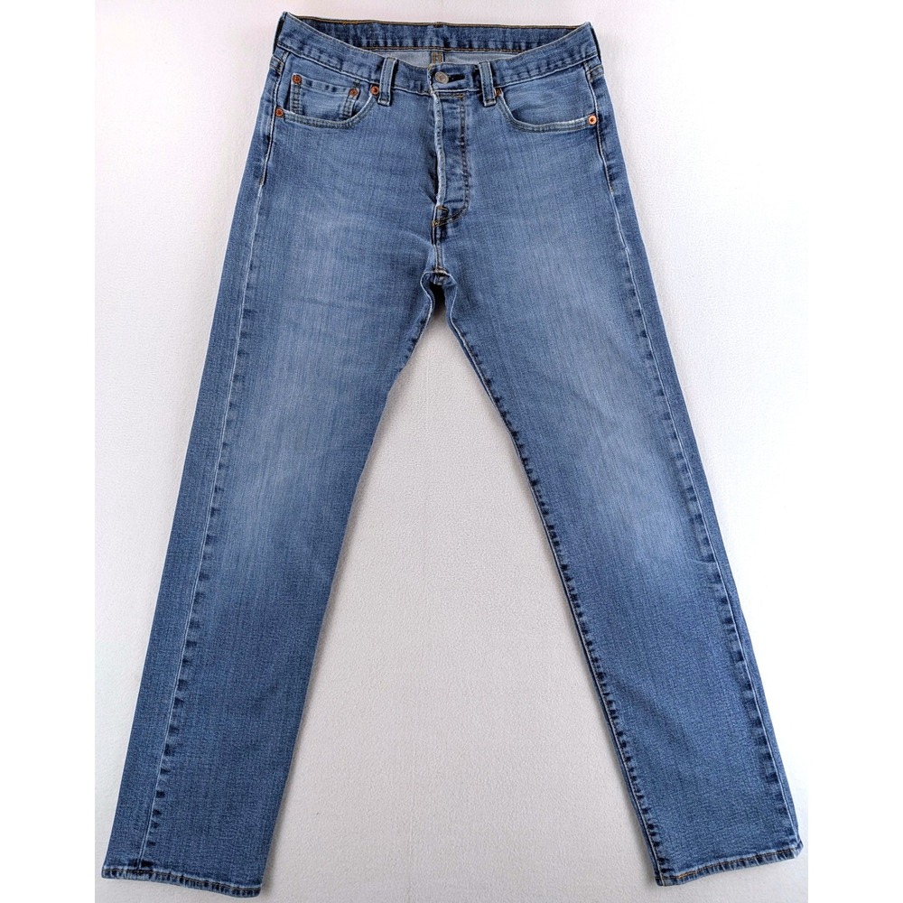Levis 501 Original Fit Mens 30x32 Blue Denim Straight Leg Jeans 29x30 Actual